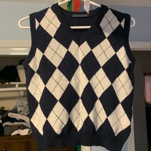 Navy blue argyle sweater vest